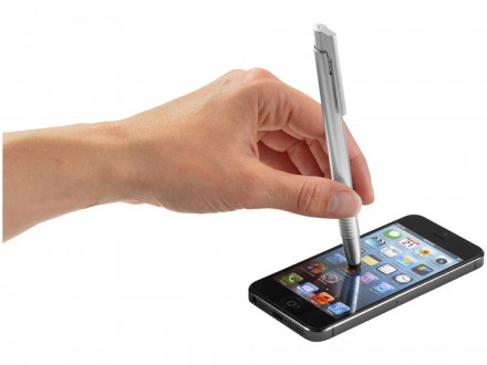 Ручка-стилус шариковая Giza, серебристый