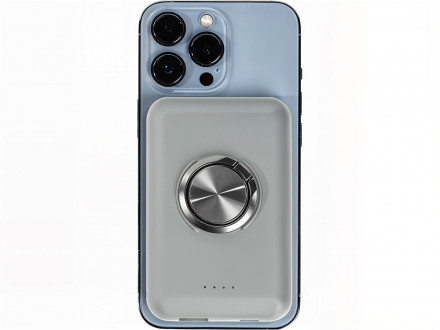 Магнитный беспроводной внешний аккумулятор MagnetIQ, 5000 mah, 10 W, серый Cool gray 7C