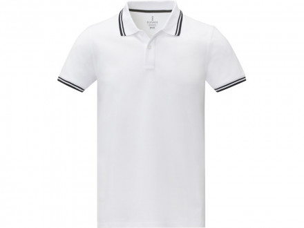 Amarago Мужское поло с коротким рукавом и контрастной отделкой, белый