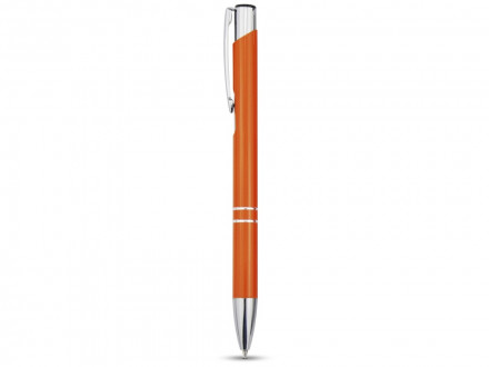 Алюминиевая шариковая кнопочная ручка Moneta, синие чернила, оранжевый
