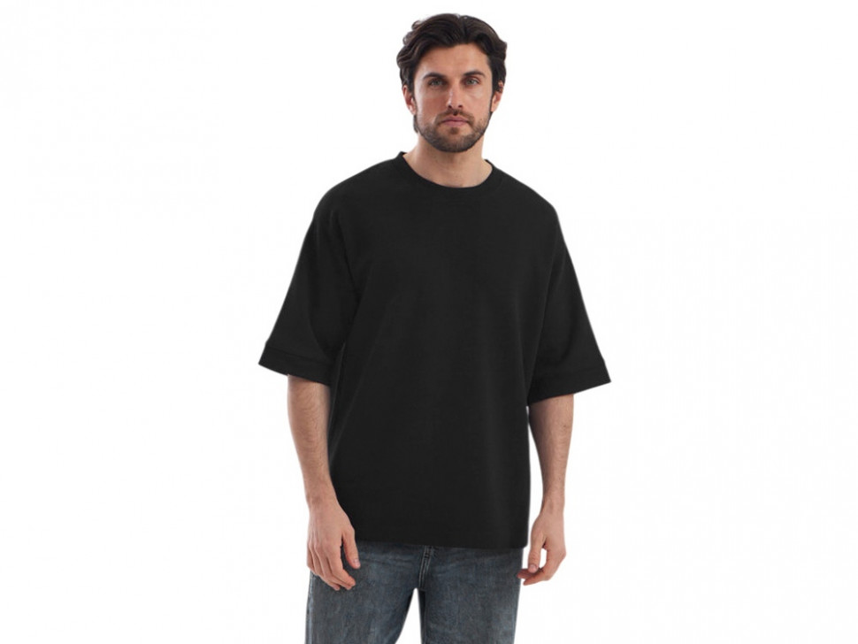 Футболка Kyoto из джерси 180 г/м2 с пич отделкой, унисекс, черный