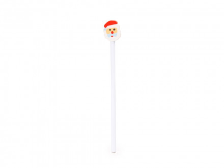 Карандаш NUSS с ластиком в виде деда мороза, белый/красный