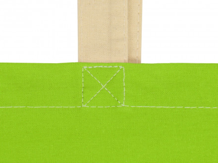 Сумка для шопинга Twin двухцветная из хлопка, 180 г/м2, зеленое яблоко/натуральный