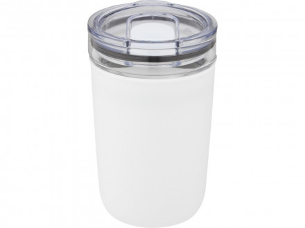 Bello, стеклянная кружка объемом 420 мл с внешней стенкой из переработанного пластика, белый