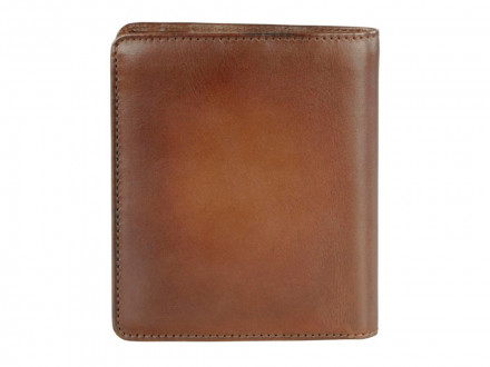 Портмоне BUGATTI ДОМ | DOMUS, с RFID защитой, коньячный цвет, натуральная воловья кожа, 10х2х12 см