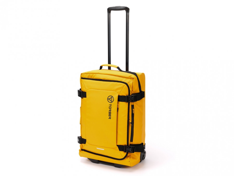 Сумка на колесах TORBER MOBI, желтый, полиэстер 900D с PU покрытием, 60 х 38 х 25,5 см, 57 л