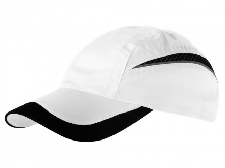 Бейсболка Qualifier 6-ти панельная, белый/черный (Р)