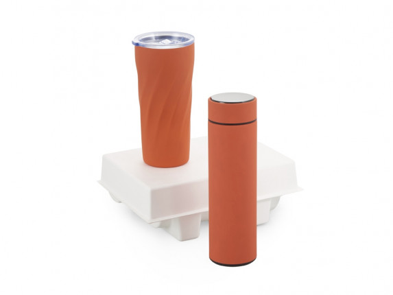 Подарочный набор FAMILY с термосом и термокружкой, оранжевый