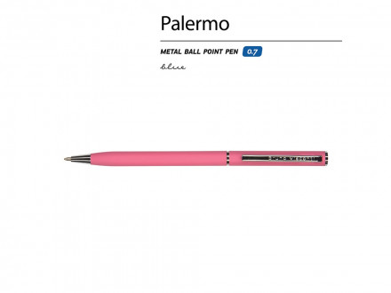 Ручка шариковая автоматическая BrunoVisconti® PALERMO цвет корпуса красный коралловый, soft-touch, 0.7 мм