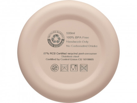 Spring медная бутылка с вакуумной изоляцией, сертифицированная согласно RCS, 500 мл - Бледно-розовый