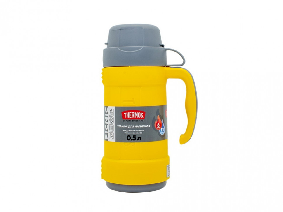 Термос со стеклянной колбой тм THERMOS PICNIC 40 Series Yellow 0,5L