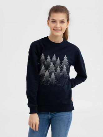 Толстовка женская «ПиксЕли», темно-синяя