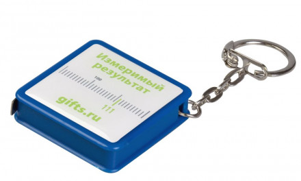 Брелок Square с рулеткой 1 м, синий