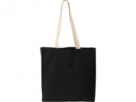 Сумка Donny из хлопка с донной складкой и парусиновыми ручками, черный