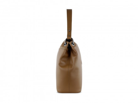 Сумка наплечная женская BUGATTI Daphne, коньячный цвет, воловья кожа/полиэстер, 34х13х30 см