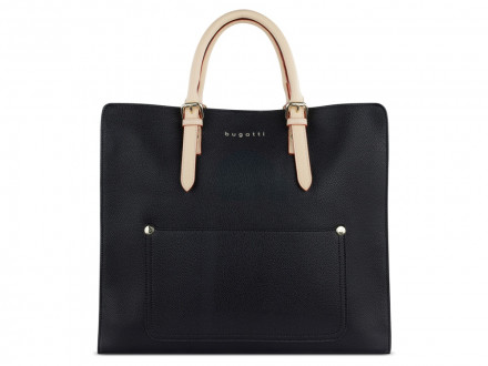 Сумка-шоппер BUGATTI Ella, черная , полиуретан, 37х12х31 см