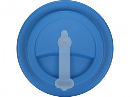 Пластиковый стакан Take away с двойными стенками и крышкой с силиконовым клапаном, 350 мл, белый/голубой