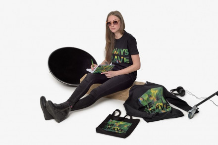 Холщовая сумка «Будь храбрым!», черная, рисунок с двух сторон