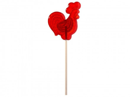 Леденец Петушок, красный со вкусом клубники, 21 гр.