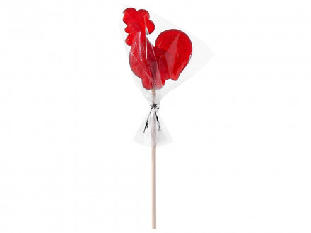 Леденец Петушок, красный со вкусом клубники, 21 гр.