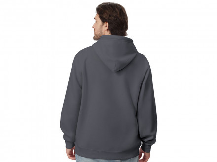 Толстовка с капюшоном оверсайз Lisbon унисекс, темно-серый