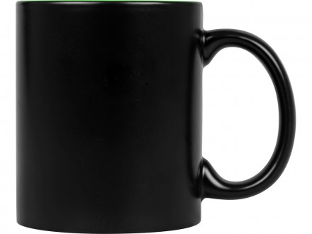 Кружка с покрытием для гравировки Subcolor BLK, черный/зеленое яблоко
