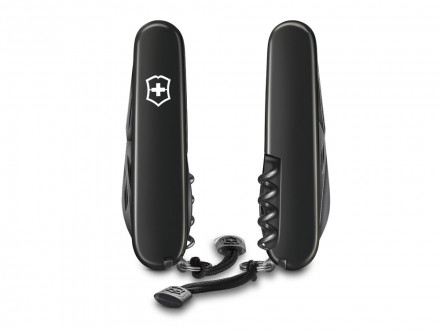 Нож перочинный VICTORINOX Spartan Onyx Black, 91 мм, 12 функций, чёрный, со шнурком в комплекте