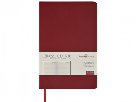 Ежедневник А5 Megapolis Color New soft-touch, бордовый
