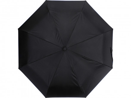 Зонт-полуавтомат складной Motley с цветными спицами, черный/синий