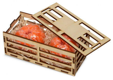 Набор мыла ручной работы Мандарины, в деревянной коробке