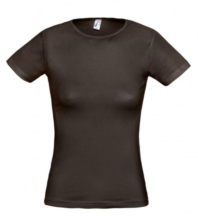 Футболка стретч женская Miami 170 темно-коричневая (шоколад)