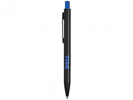Ручка металлическая шариковая Blaze с цветным зеркальным слоем, черный/синий