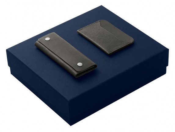 Подарочный набор Long River: картхолдер, ключница (без лого Long River), синяя коробка