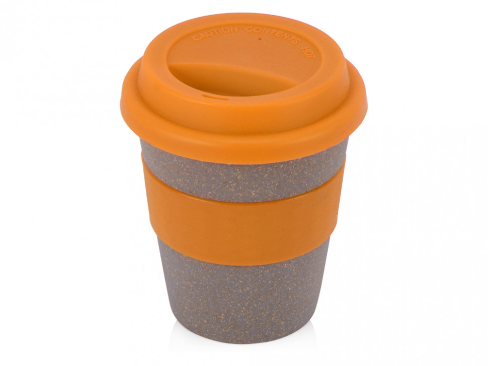 Стакан с силиконовой крышкой Cafe, оранжевый