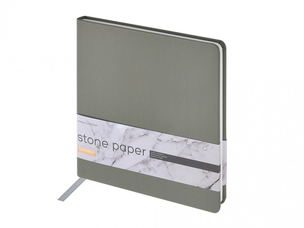 Еженедельник с каменной бумагой А5+ Carrara, серый