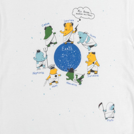 Футболка детская «Где Плутон? ver. 2», белая