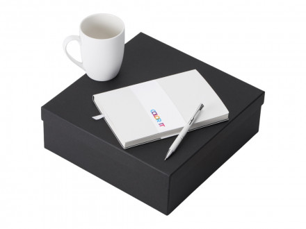 Подарочный набор с блокнотом С1, металлической ручкой и кружкой, белый