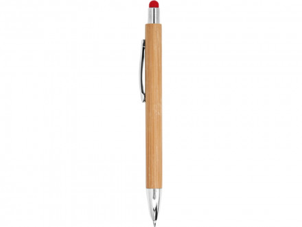 Ручка шариковая PAMPA с цветным стилусом, натуральный/красный