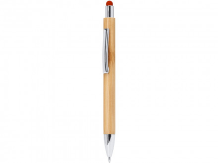 Ручка шариковая PAMPA с цветным стилусом, натуральный/красный