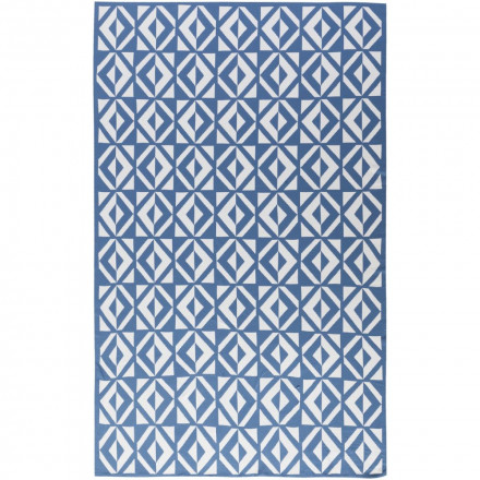 Плед Metropol, голубой с молочно-белым