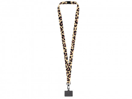 Ланъярд 2 см под сублимацию с трендовым карабином, замком обрыва и большим держателем для телефона из ПЭ, черный