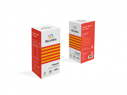 Термос для еды Relaxika 301 в чехле, 1200 мл, стальной