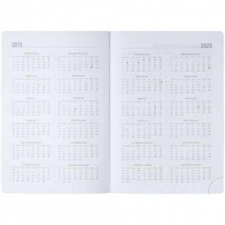 Ежедневник Butterfly, недатированный, белый с бордовым