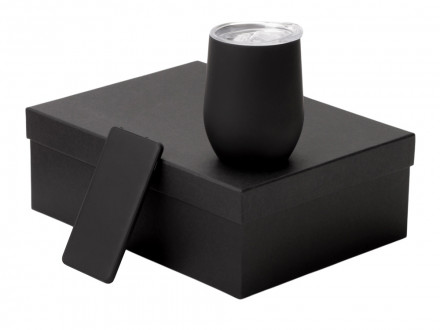 Подарочный набор с термокружкой и повербанком С1, 5000 mAh, черный