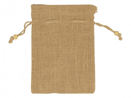 Мешочек подарочный, джут, средний, натуральный