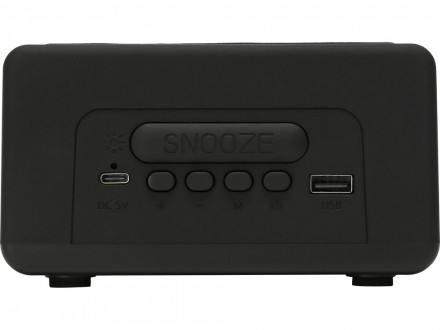 Беспроводная колонка с часами и функцией беспроводной зарядки Sentry, черный