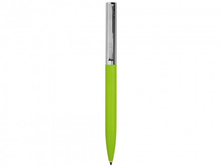 Ручка металлическая soft-touch шариковая Tally с зеркальным слоем, серебристый/зеленый