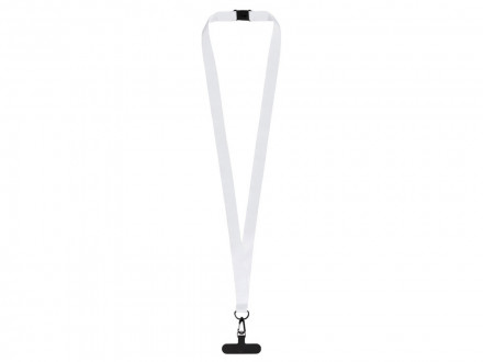 Ланъярд 2 см под сублимацию с трендовым карабином, замком обрыва и узким держателем для телефона из ПЭ, черный