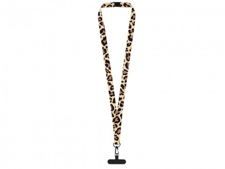 Ланъярд 2 см под сублимацию с трендовым карабином, замком обрыва и узким держателем для телефона из ПЭ, черный