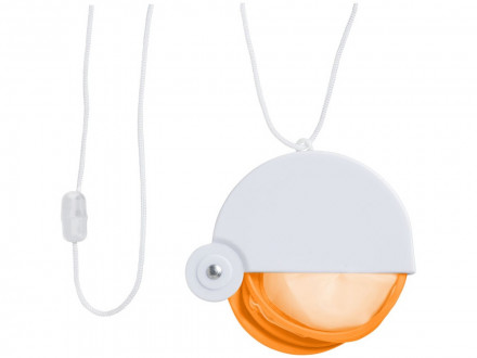 Складной вентилятор (веер) Breeze со шнурком, оранжевый/белый